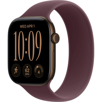 Apple Watch 12 46mm Light Gold Aluminum Case / Burgundy Sport Band